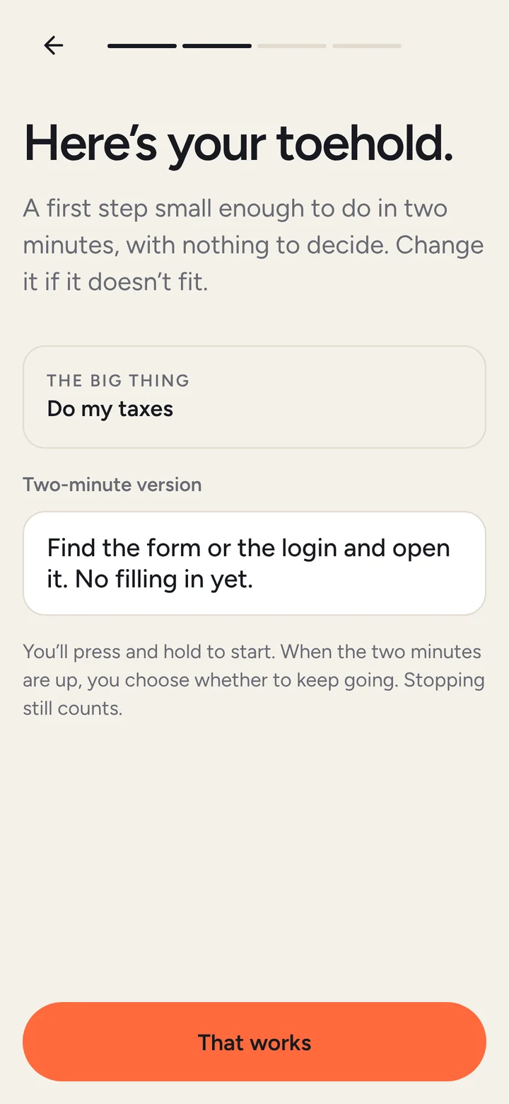 Onboarding: type the thing you’ve been putting off