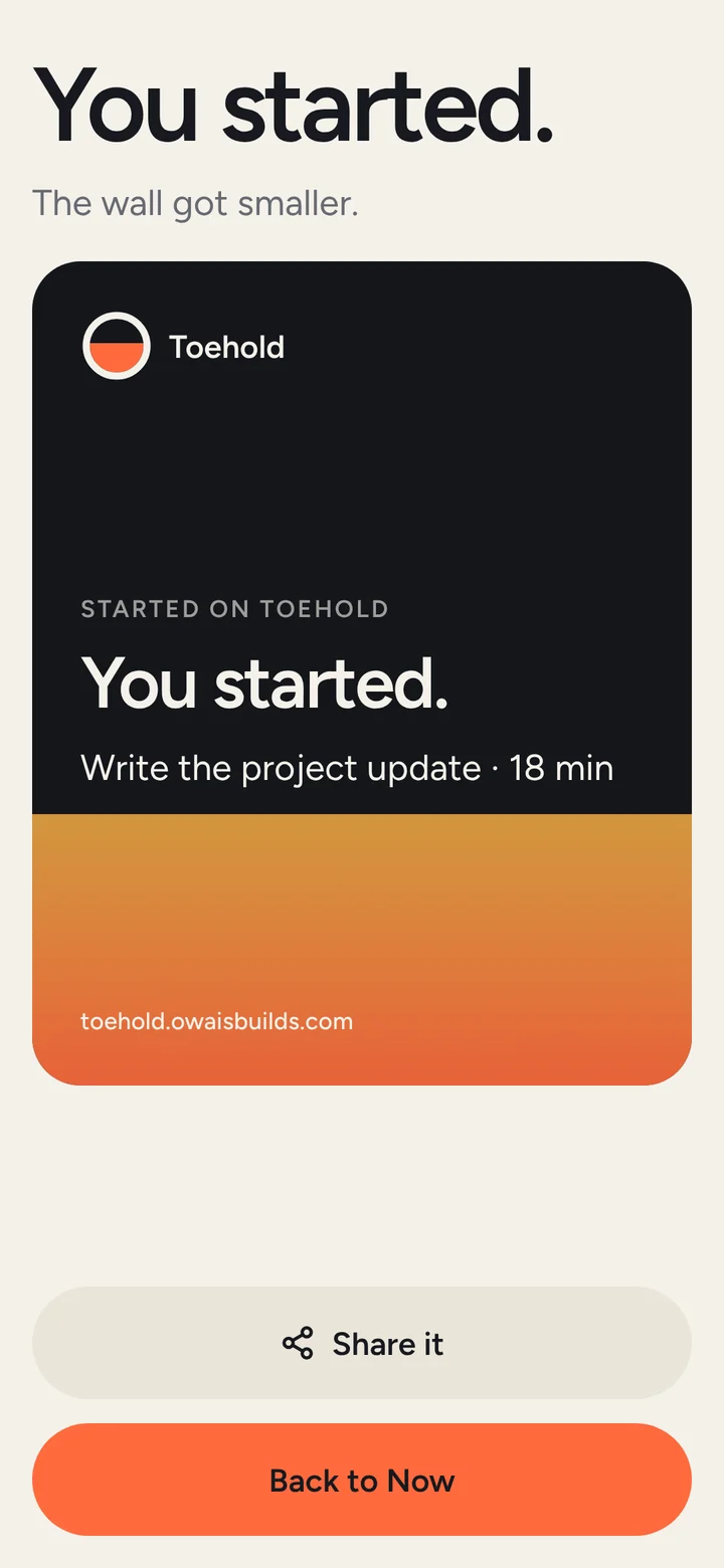 After a session: You started, with a card to share